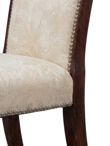 Chaise de salle à manger française de style Mid-Century Modern avec dossier médaillon, siège rembourré pour hôtel, maison, salon et salle à manger - Product Image 3
