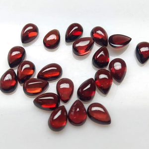 Naturel 4mm x 6mm Mozambique rouge grenat lisse poire Cabochons Semi précieux calibré pierres précieuses en vrac bijoux faits à la main à vendre - Product Image 1