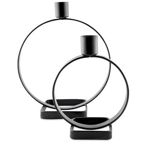 Premium <b>Black</b> Metal Ring <b>Candle</b> <b>Holder</b> Hanging Conical Shape Tabletop Decorative Stand for Home for Christmas - Product Image 5