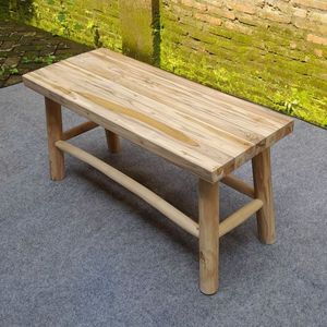 Mesa de Centro Rectangular 100x40x40 de Madera de Teca Sólida con Acabado Natural Modelo TAB48 - Product Image 1