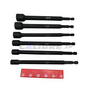 Jeu de douilles à chocs industrielles TAIWAN CALIBRE 6 pièces SAE 6 pouces à tige longue avec embouts magnétiques OEM - Product Image 1