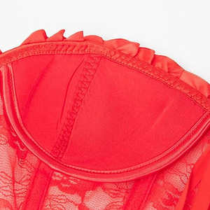 Elegant Women's Over Bust Net Corset 100% Premium Quality Steel Bones Lace Decoration Body Shaper Sexy Trending Style Adults - Product Image 4