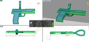 จี้รูปปืนพกประดับเพชรคุณภาพสูง สไตล์ฮิปฮอป งานแฮนด์เมด เครื่องประดับสำหรับทุกเพศ เหมาะสำหรับวันครบรอบ/งานแต่งงาน/งานหมั้น/งานปาร์ตี้/ของขวัญ - Product Image 3