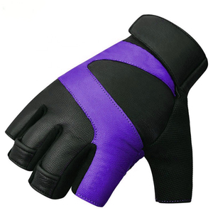 Guantes de fitness de cuero genuino premium con acolchado de doble costura - Protector de manos resistente para levantamiento de pesas para hombres y mujeres - Product Image 2
