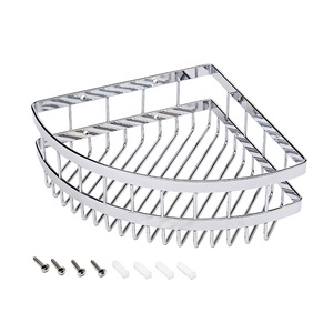 2-Tier Stainless Steel #304 Triangle <b>Corner</b> Basket Storage <b>Shelf</b> Bathroom Accessory Accessory - Product Image 1