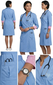 Bata de Enfermería para Hospital, Bata de Trabajo de Manga Larga con Logotipo Personalizado, Bata Médica de Enfermería - Product Image 5