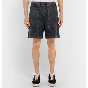 Shorts de jogging en coton délavé pour hommes, à ourlet brut, en molleton bouclette, style streetwear vintage, personnalisables avec logo, vente en gros - Product Image 2