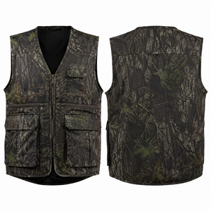 Gilet de chasse camouflage pour homme, sans manches, en polyester respirant, pour l'automne, à porter en extérieur - Product Image 1