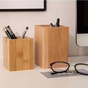 Support à stylos en bois naturel fait main, organiseur de bureau, porte-crayons pour le bureau, l'école, la maison, la salle d'étude, rangement de papeterie de table - Product Image 3