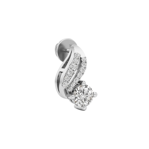 Clásicos Pendientes Huggie de Plata 925 con Diamantes Redondos de Corte Brillante en Engaste de Canal, Diseño Geométrico, para Uso Diario de Mujer - Product Image 2