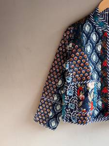 <b>Quilted</b> cotton <b>jacket</b> women Floral <b>pattern</b> mandarin collar Autumn regular length <b>jacket</b> Patch GIFT FOR HER - Product Image 2