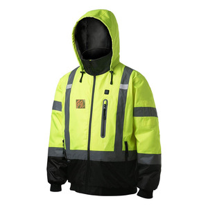 Chaqueta de Seguridad Reflectante de Alta Visibilidad para Hombre, Impermeable, Transpirable, de Poliéster, con Capucha, Ropa de Trabajo Industrial - Product Image 6
