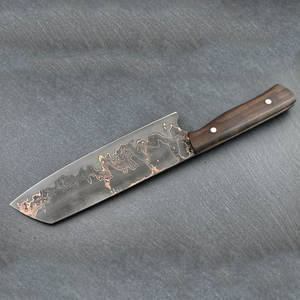 STEEL CRAFT INTERNATIONAL SCL Premium Quality <b>Custom</b> Made Chef Knife DIY OEM Japanese Style Copper Damascus Steel Straight Wood - Product Image 3