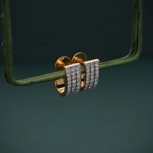 18K Gold Diamond Hoop <b>Earrings</b> Round Cut Lab Grown Diamond Pave Setting <b>Fine</b> Jewelry Supplier - Product Image 2