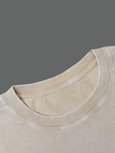 T-shirt décontracté à col rond surdimensionné en coton 100% délavé à l'acide pour homme, à séchage rapide et respirant - Product Image 3