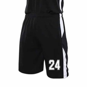 Ensemble de maillot de basket-ball personnalisé noir à col en V, numéro 24, sans manches, uniforme pour adultes, unisexe, respirant, polyester extensible dans quatre directions - Product Image 5