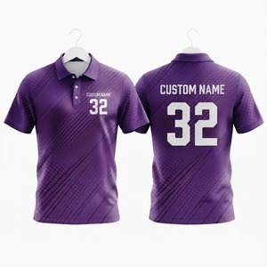 <b>Purple</b> Custom <b>Polo</b> <b>Shirt</b> Men's Breathable Sublimated Sports Uniform Team Apparel Casual Athletic Bulk Wholesale Manufacturer - Product Image 1