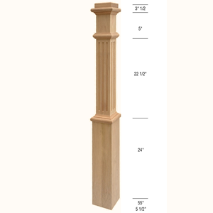 Boîte de meneau d'escalier en bois massif certifiée FSC EFS 4191F, écologique, durable, installation facile, taille personnalisée, prête à la teinture et poncée - Product Image 2
