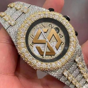 Reloj de Pulsera de Cuarzo de Lujo con Diamantes de Imitación Moissanite, Estilo Hip Hop, para Hombre, Poligonal, Analógico - Product Image 5