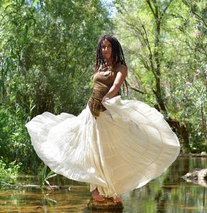 Falda Maxi de Cintura Alta, de Algodón y Rayón, Fluida, para Bailar, con Tela Ligera y Estilo Bohemio Informal - Product Image 3