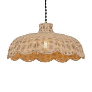 Hot Trend Natural Rattan Lampshades Handcrafted Decorative Modern Woven Pendant <b>Lights</b> for Home Decoration - Product Image 1