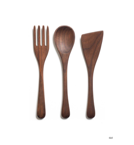 Juego de utensilios de cocina de madera natural al por mayor, cucharas y espátulas antiadherentes hechas a mano de primera calidad para uso doméstico y profesional - Product Image 6