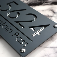 Plaque métallique personnalisée avec nom de rue, logo, numéro de maison en acrylique sur mesure, panneau d'adresse pour bureau, plaque nominative murale