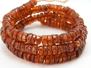 Hessonite Grenat Facettes Heishe Perle Coin Bouton Roue À La Main En Vrac Pierre Grossiste Fournitures 8 Pouces Strand Pierre Naturelle - Product Image 2