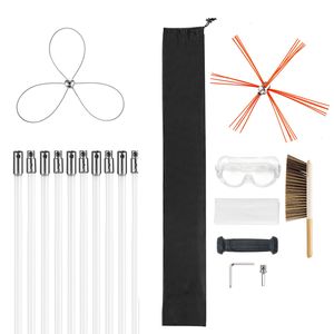 Kit de Limpieza de Chimeneas Extensible de 33 pies con Cabezales de Cepillo Dobles, Accesorios para Chimeneas - Cepillo para Limpiar Chimeneas - Product Image 1