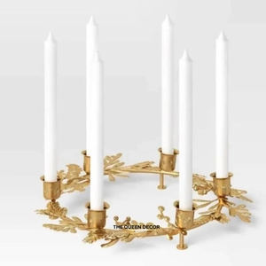 Elegante Portavelas de Mesa de Alta Gama con un Magnífico Marco Geométrico Dorado para el Hogar y el Jardín, un Portavelas Único y Hermoso - Product Image 1