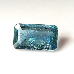 Piedra Preciosa Translúcida de Aguamarina Azul Natural de 3.90 Quilates, Corte Esmeralda, de Santa María, con Juego de Color para Joyería - Product Image 1