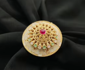 Elegante anillo de moda hermoso diamantes americanos en blanco y oro pulido anillo de dedo ajustable para mujeres y niñas ropa de fiesta - Product Image 2