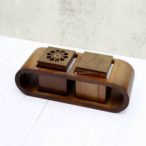 Quemador de incienso de madera de diseño creativo, juego de Bakhoor árabe de alta calidad para el hogar para regalos de Eid y Ramadán, incluye conos de incienso - Product Image 6