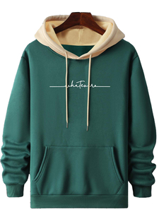 Sudadera con Capucha Verde para Mujer, con Cualquier Estampado, de Algodón y Fibra de Bambú, Informal, para Otoño, con Logotipo Frontal, Bolsillos, Transpirable - Product Image 1