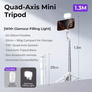 Lisen Nhỏ Gọn Mini <span class=keywords><strong>Selfie</strong></span> thanh với chân máy <span class=keywords><strong>bluetooth</strong></span> không dây có thể gập lại 130cm Thiết kế mở rộng cho phương tiện truyền thông xã hội và sử dụng ngoài trời - Product Image 4