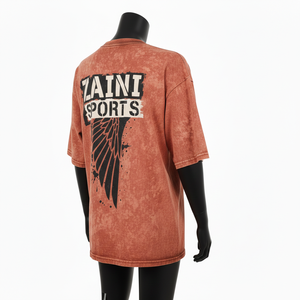 T-shirt femme délavé à l'acide, coton premium, toucher doux, couleur marron vintage, logo personnalisé imprimé, t-shirts femme délavés à l'acide en coton - Product Image 5