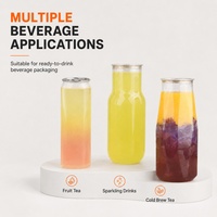 Boîtes de conserve transparentes en PET de qualité alimentaire avec couvercles faciles à ouvrir, capacité de 16 oz pour jus, thé, bonbons, boissons et champagne (couleur personnalisée)