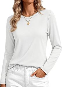 T-shirt décontracté à manches longues pour femme, col rond, production en gros - Product Image 3