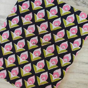 Tela de Algodón Cambray Estampada a Bloques 60x60, Tela de Algodón con Estampado Tradicional Jaipuri - Product Image 6