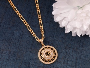 Mode hommes bijoux plaqué or en acier inoxydable collier chaîne pendentif en diamant collier par M création - Product Image 4