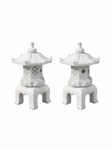 Lanterne de jardin japonaise en pierre de grès Doji Stone 45 cm, sculpture lumineuse d'extérieur pour bassin et piscine Zen - Product Image 2