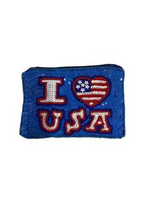 Petit sac portefeuille brodé drapeau américain, couleur ivoire, élégant, mignon et élégant pour fille - Product Image 3