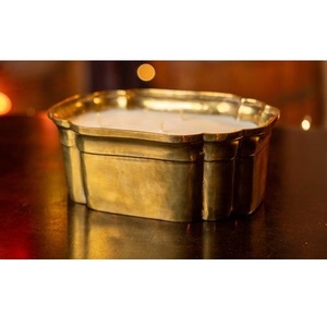 Premium Polished Brass Candle Vessels Candle Container For <b>Table</b> Centerpiece Interior Decoration Accent Piece - Product Image 6