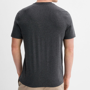 Slim Fit Streetwear Henry Neck Button <b>Tshirt</b> High Quality Anti-microbial T-shirt Cozy Custom Long Sleeve Henley T Shirt for Men - Product Image 4