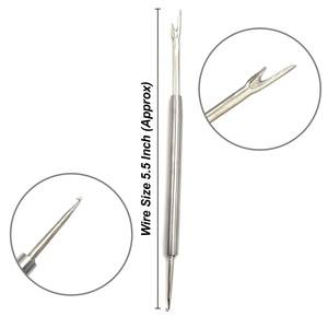 Outil de pose d'extensions capillaires : crochet en acier inoxydable de 5,5 pouces pour l'installation d'extensions à micro-anneaux - Product Image 1