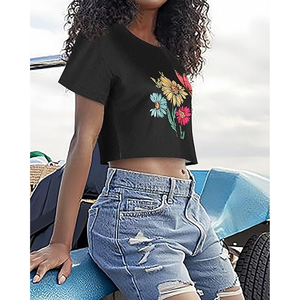 Camiseta Corta Oversize para Mujer, de Algodón, Corte Holgado, Manga Corta, Lisa, Estilo Casual Urbano, Top de Verano, Impresión Personalizada - Product Image 2