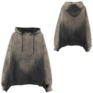 Sudadera con capucha y cremallera para hombre, de peso pesado, con efecto desgastado por el sol y lavado ácido, estilo vintage, personalizada, al por mayor, de fabricante - Product Image 6