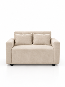 Emerald Modern Square Two-Seater Ivory <b>Sofa</b> with Padded Backrest Eco-Friendly Custom Fabric <b>for</b> Apartment & Hotel Use - Product Image 1