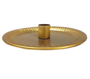 Portavelas mate de oro simple de plato redondo para inauguración de la casa o boda cumpleaños Acción de Gracias Navidad cena con velas - Product Image 1