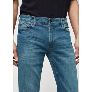 Elegant <b>Men's</b> Stonewashed Blue <b>Denim</b> Jeans High Street Style Slim Fit Waist with Stretch Narrow <b>Joggers</b> Woven Weaving Method - Product Image 4